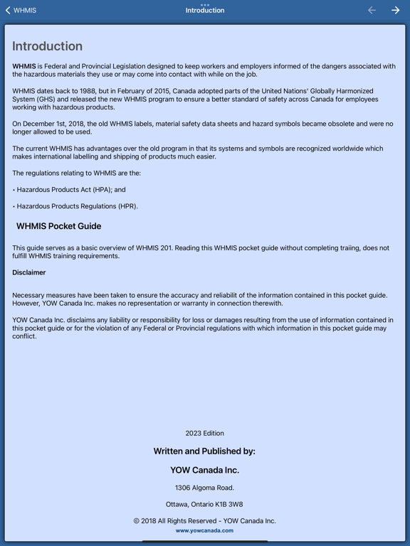 Screenshot #6 pour WHMIS Pocket Guide