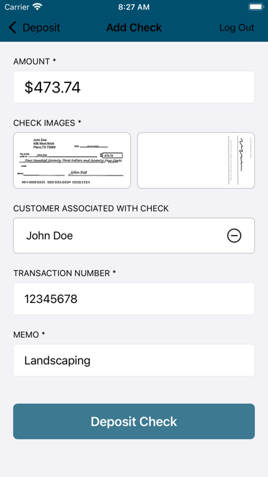 Salal CU Business Deposit Screenshot