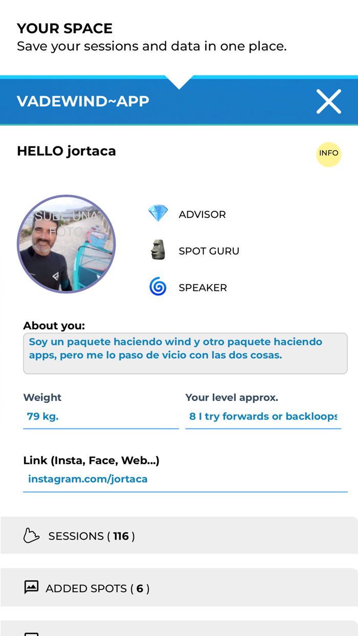 Windsurfing app Vadewind