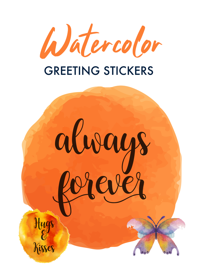 Watercolor Greetings Stickers