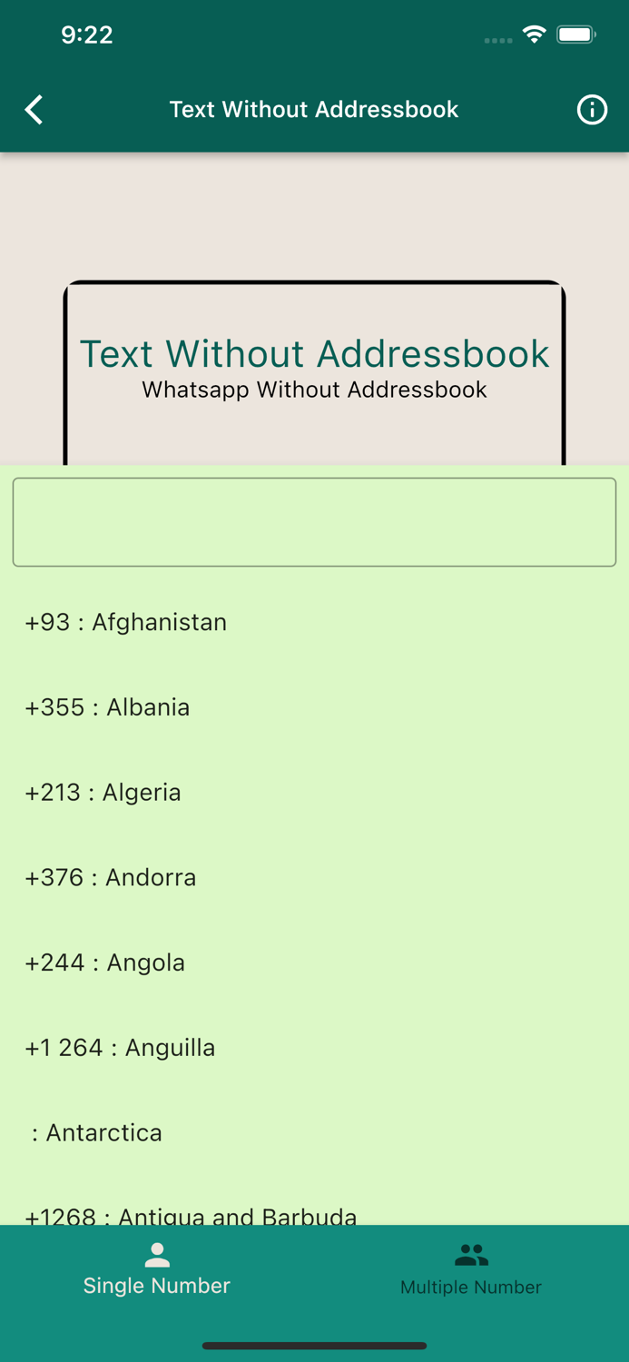 Text without Addressbook