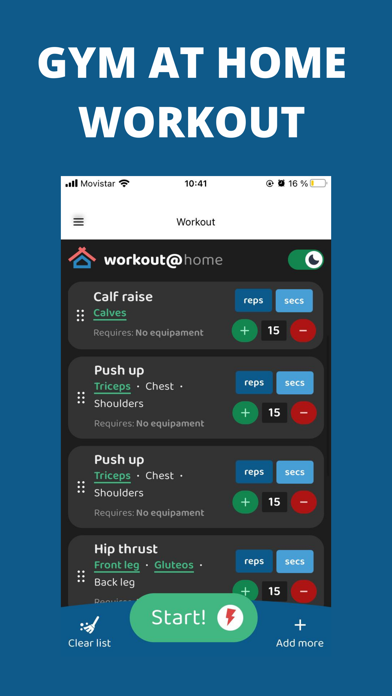 Gym at Home Workout Screenshot
