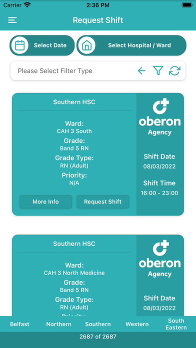 Oberon Nursing Agency Screenshot