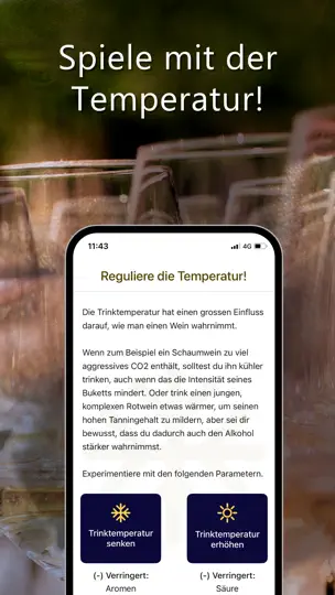 Screenshot von Weintemperaturen auf dem iPhone 5
