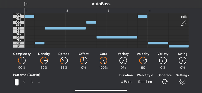 Auto Bass AUv3 MIDI Generator