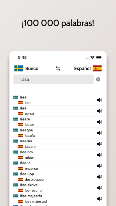 Diccionario Sueco-Español Screenshot