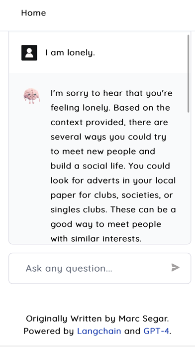 Aspie Guide: Therapy Chatbot Screenshot