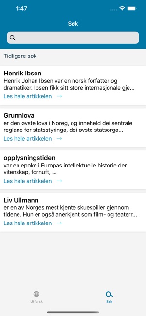 Store norske leksikon on the App Store