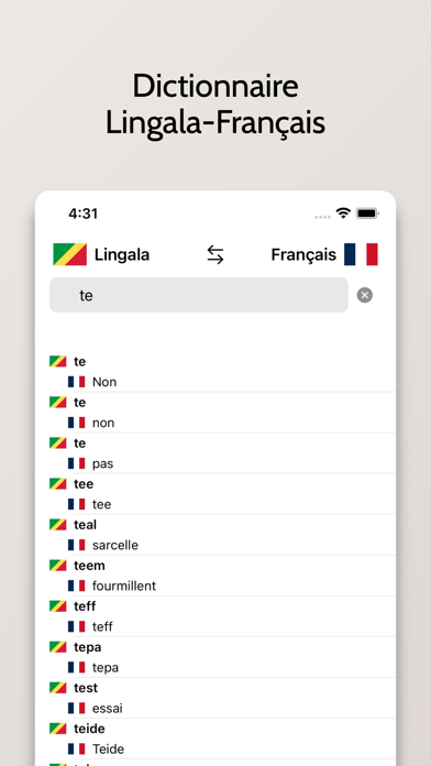Dictionnaire Lingala-Français Screenshot