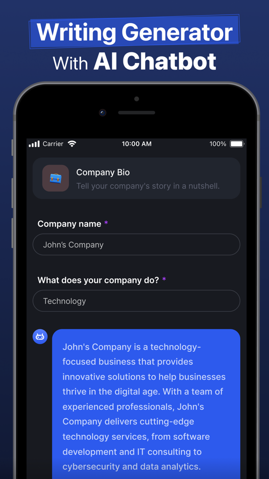 #2. AskGenie: Chatbot AI Assistant (iOS) بواسطة: Busicard.io