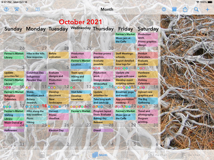 Perspectiva Calendars Charts