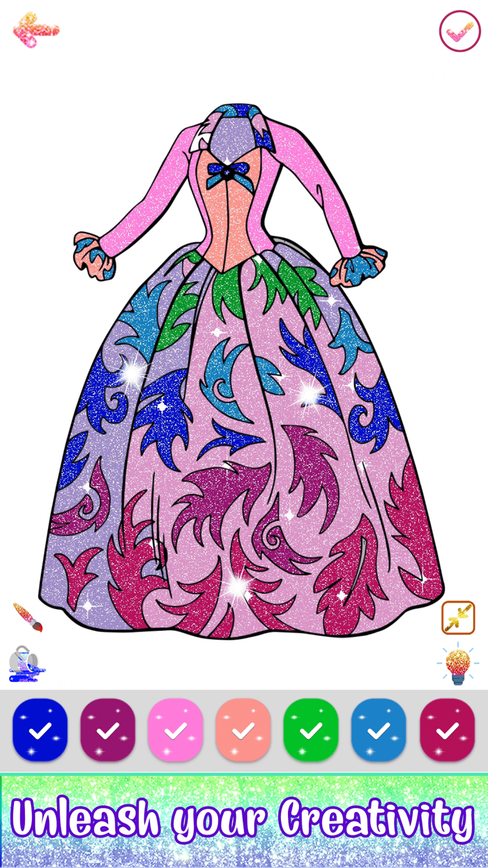 Glitter Color By Number Pages