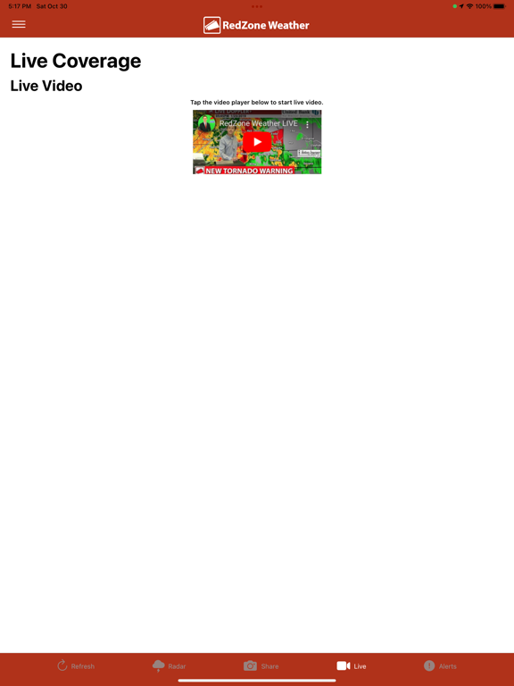 RedZone Weather iPad screenshot 3 - Weather app