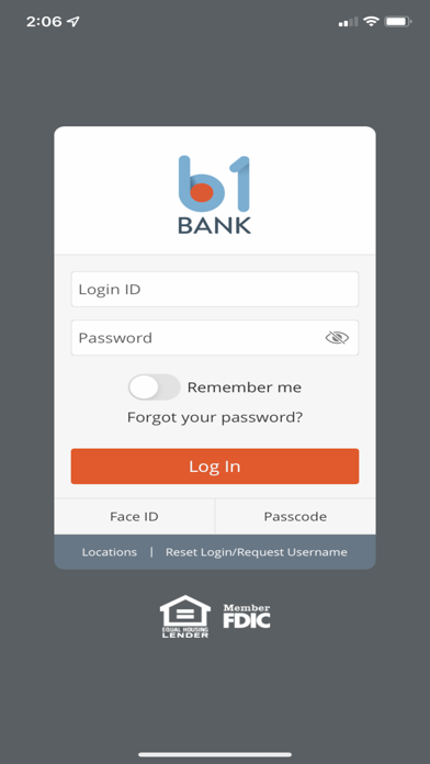 B1Bank Mobile Banking Screenshot
