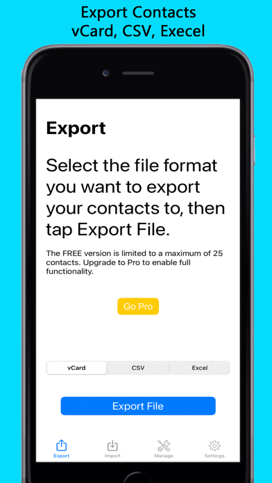 Screenshot #2 pour Export & Import Contacts