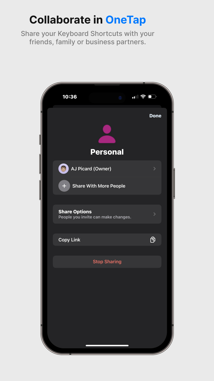 Keyboard Shortcuts - OneTap