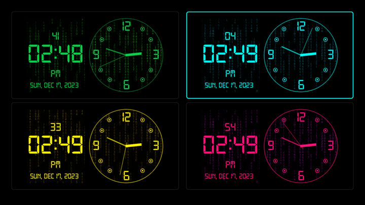 Screenshot #2 pour Animated Matrix Clock Themes