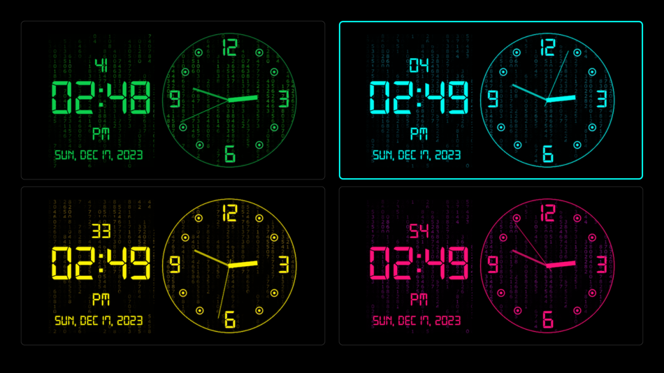 #2. Animated Matrix Clock Themes (iOS) Podle: Zaheer udeen Babar