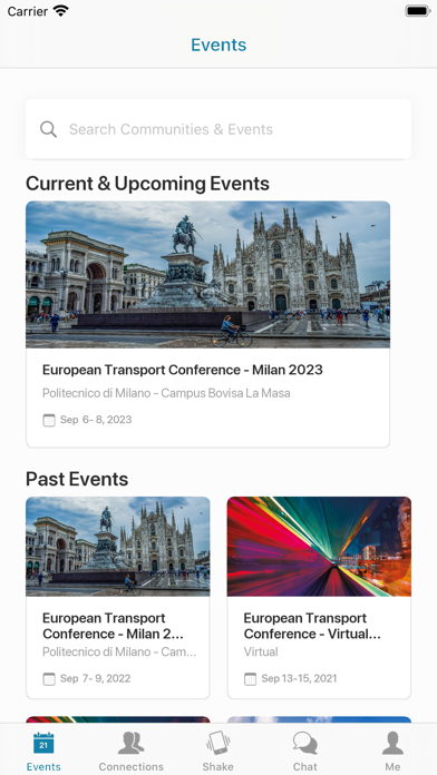 AETransport Events Screenshot