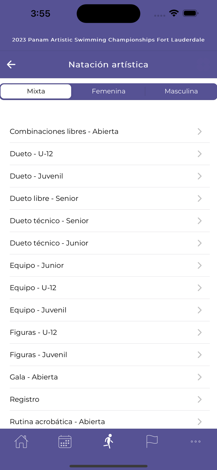 PanAm Aquatics Events