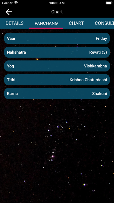 Prash Real Vedic Chart Screenshot