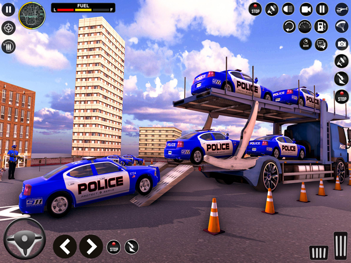 Police Car Transport Truck