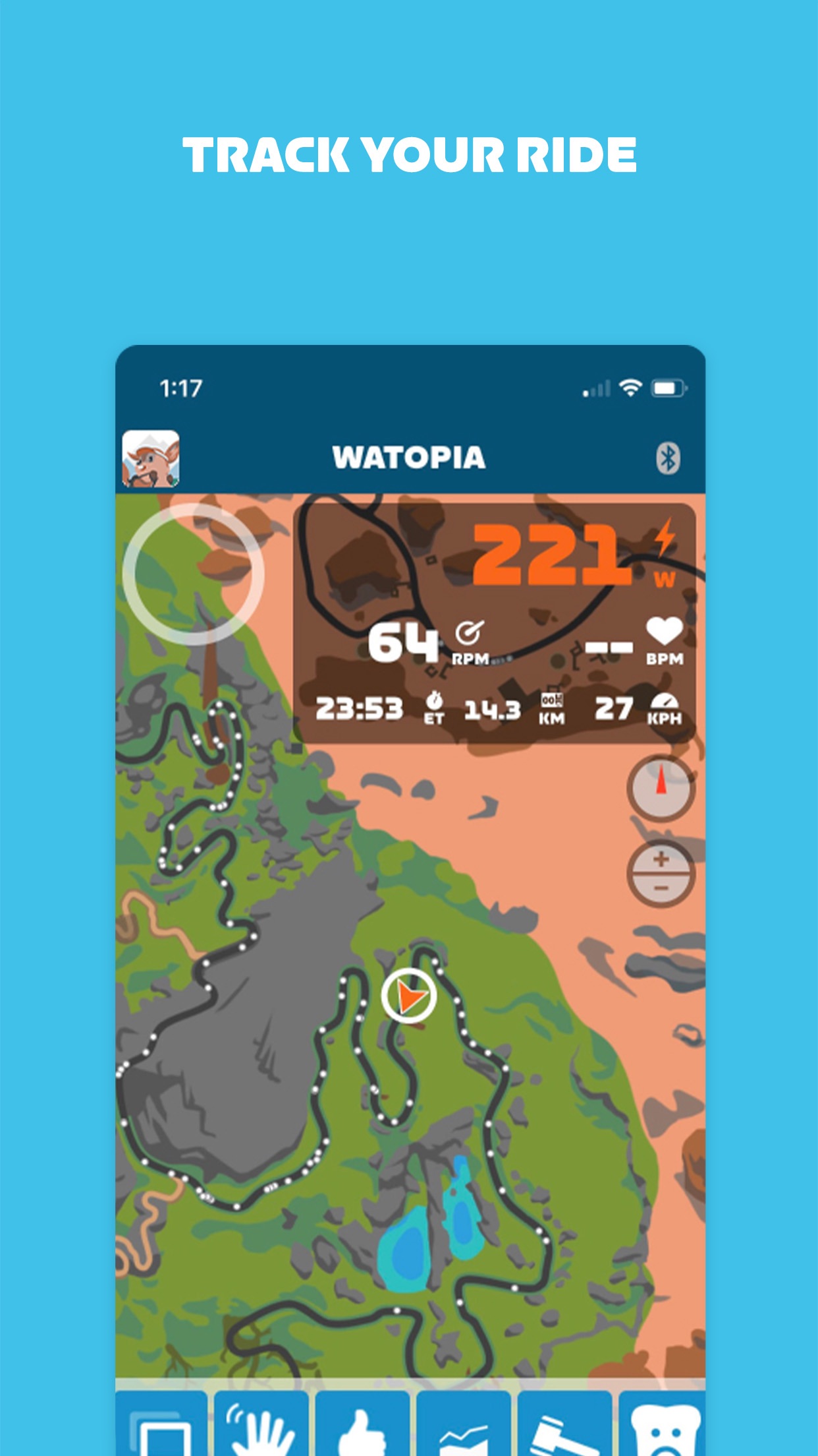 Screenshot do app Zwift Companion