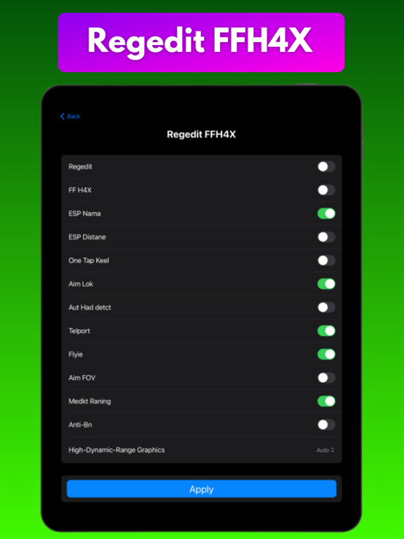 regedit mobile ffh4x APK for Android Download