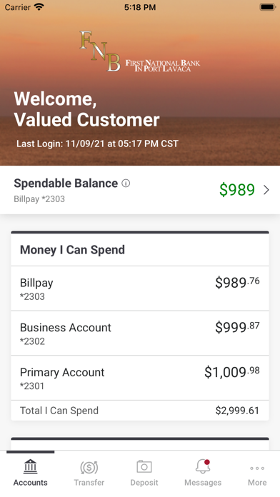 First National Bank PortLavaca Screenshot