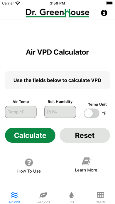 Dr. Greenhouse VPD Calculator Screenshot