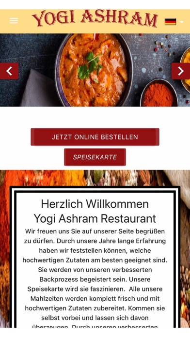 Yogi Ashram Restaurant Screenshot
