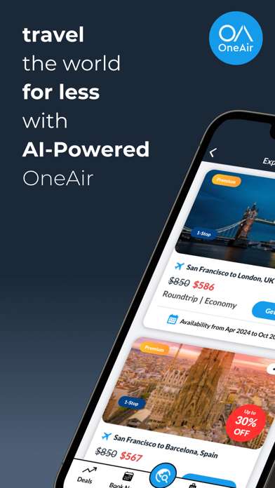 OneAir: Cheap Flight Deals Screenshot