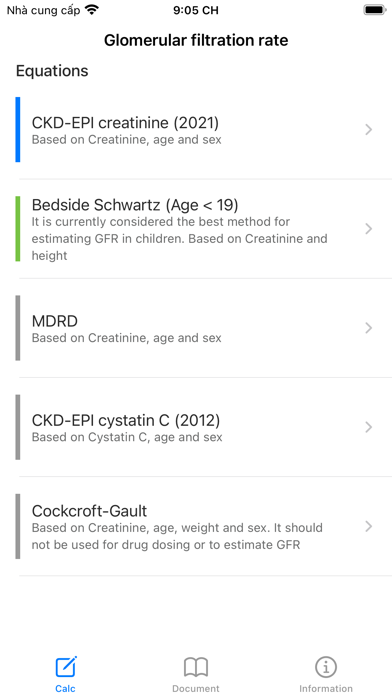 GFR Calculator - eGFR Calc Screenshot