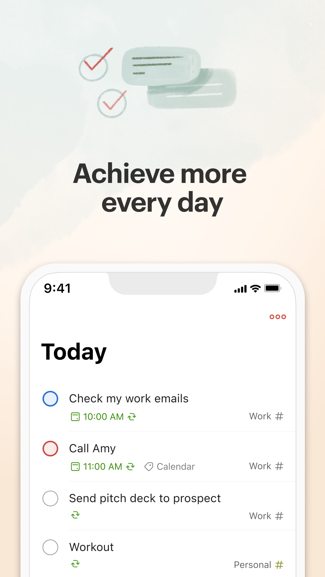 Screenshot do app Todoist: planner e to-do list