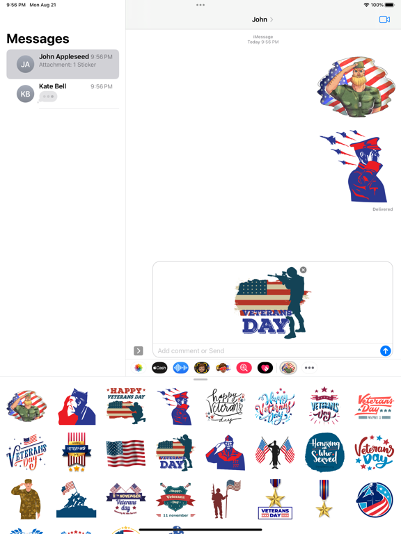 Screenshot #5 pour Thankful Veterans Day Stickers