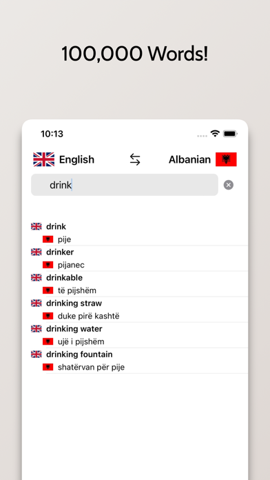 Albanian-English Dictionary Screenshot
