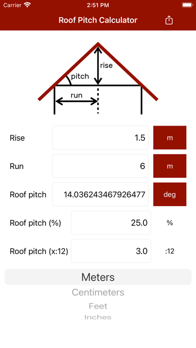 Screenshot #3 pour Roof Pitch Calculator