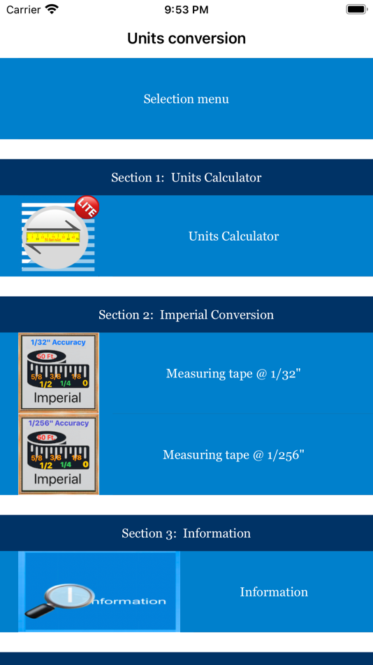 #1. UnitsCal Lite Tape Calculator (iOS) 由: Aberdeen Telecom.Inc.