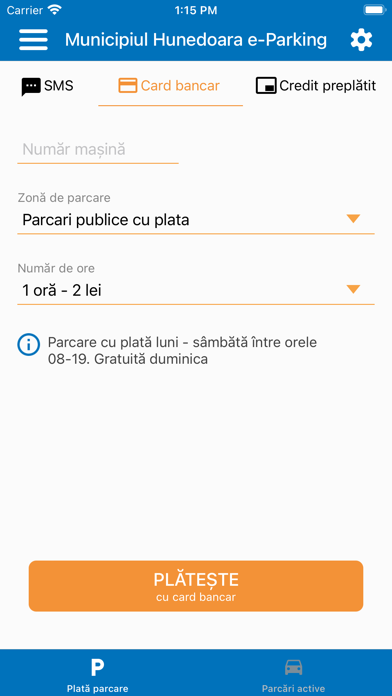 Municipiul Hunedoara e-Parking Screenshot
