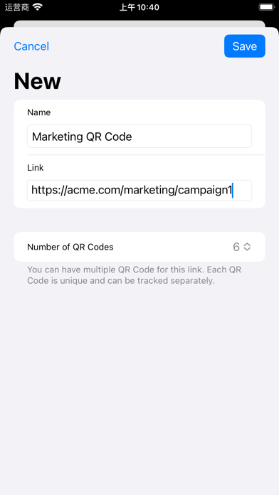 QRLinks: QR code generator Screenshot