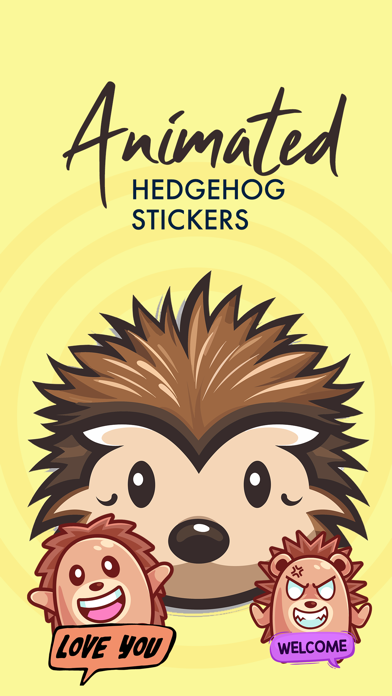 Animated HEDGEHOG Stickers Pac Screenshot