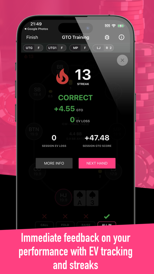 #4. GTO Ranges+ Poker Solver (iOS) Podle: Crafty Wheel Studios Pty Ltd