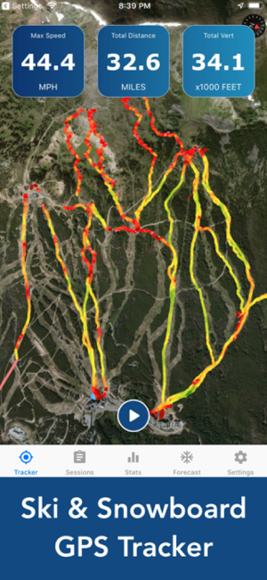 ‎Ski Tracker & Snow Forecast Screenshot