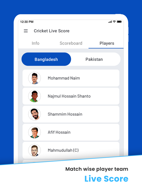 lpl 2024 - Live Cricket Score iPad screenshot 4 - Sports app