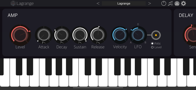 ‎Lagrange - Capture d'écran du synthétiseur plug-in AUv3