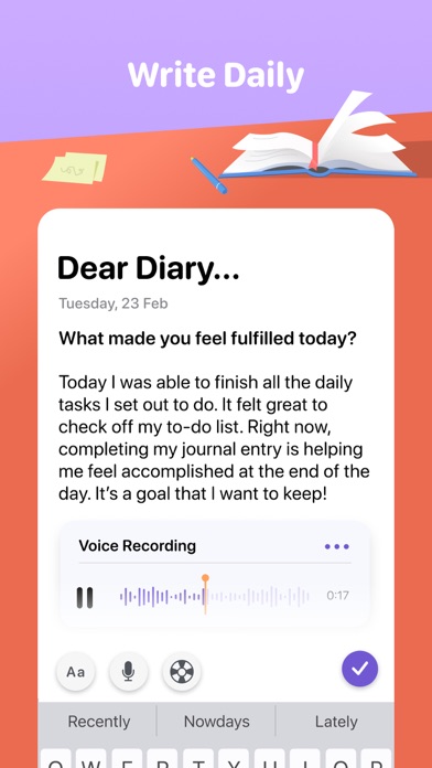 Screenshot #2 pour Halo: Daily Self Care Journal