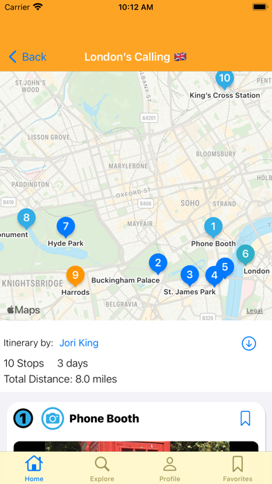Citinerary Screenshot