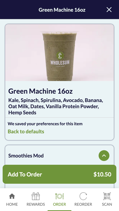 Wholesum Juice Bar Screenshot
