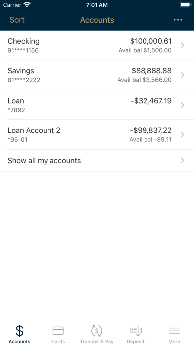 The Federal Savings Bank Screenshot