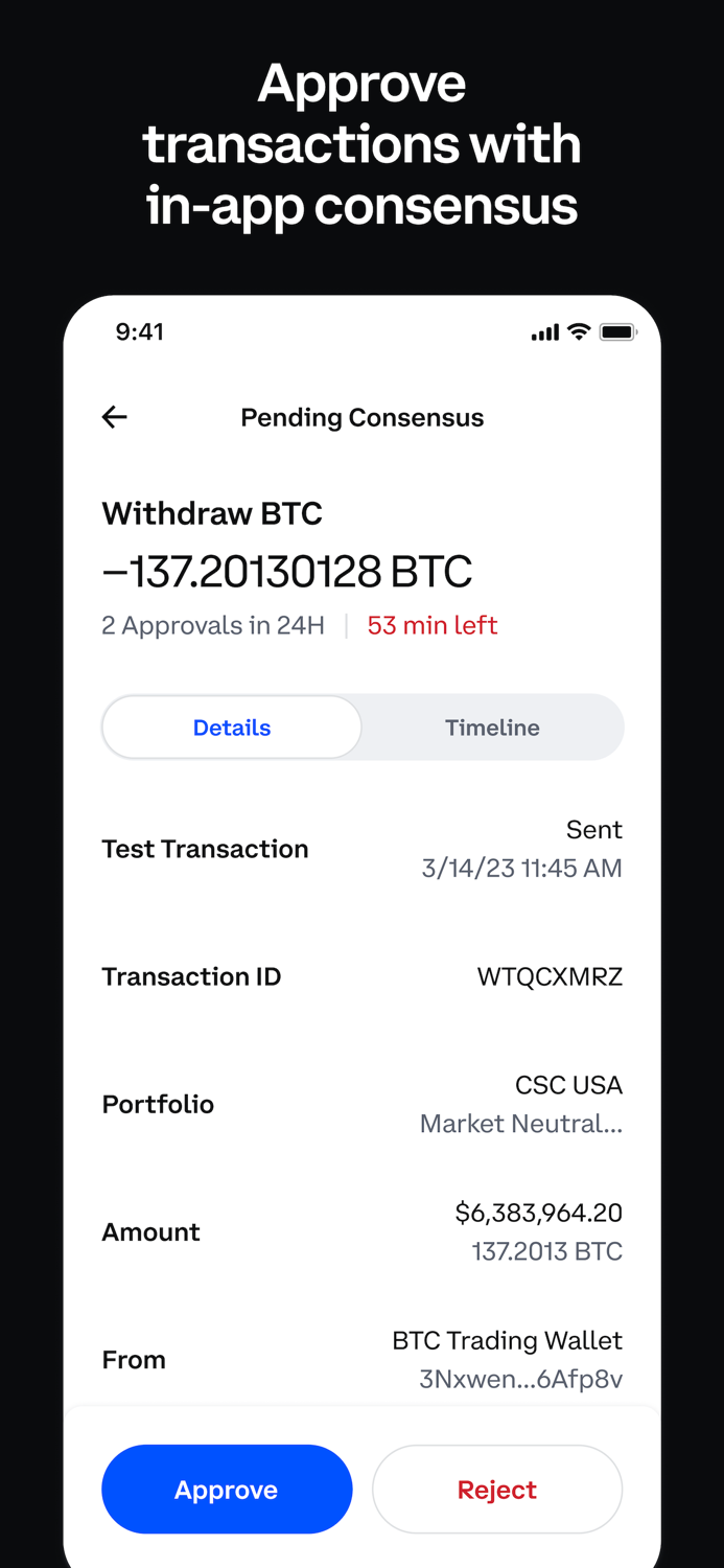 Coinbase Prime Approvals